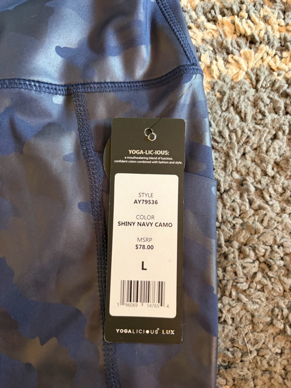 Yogalicious Shiny Navy Camo High-Rise Leggings